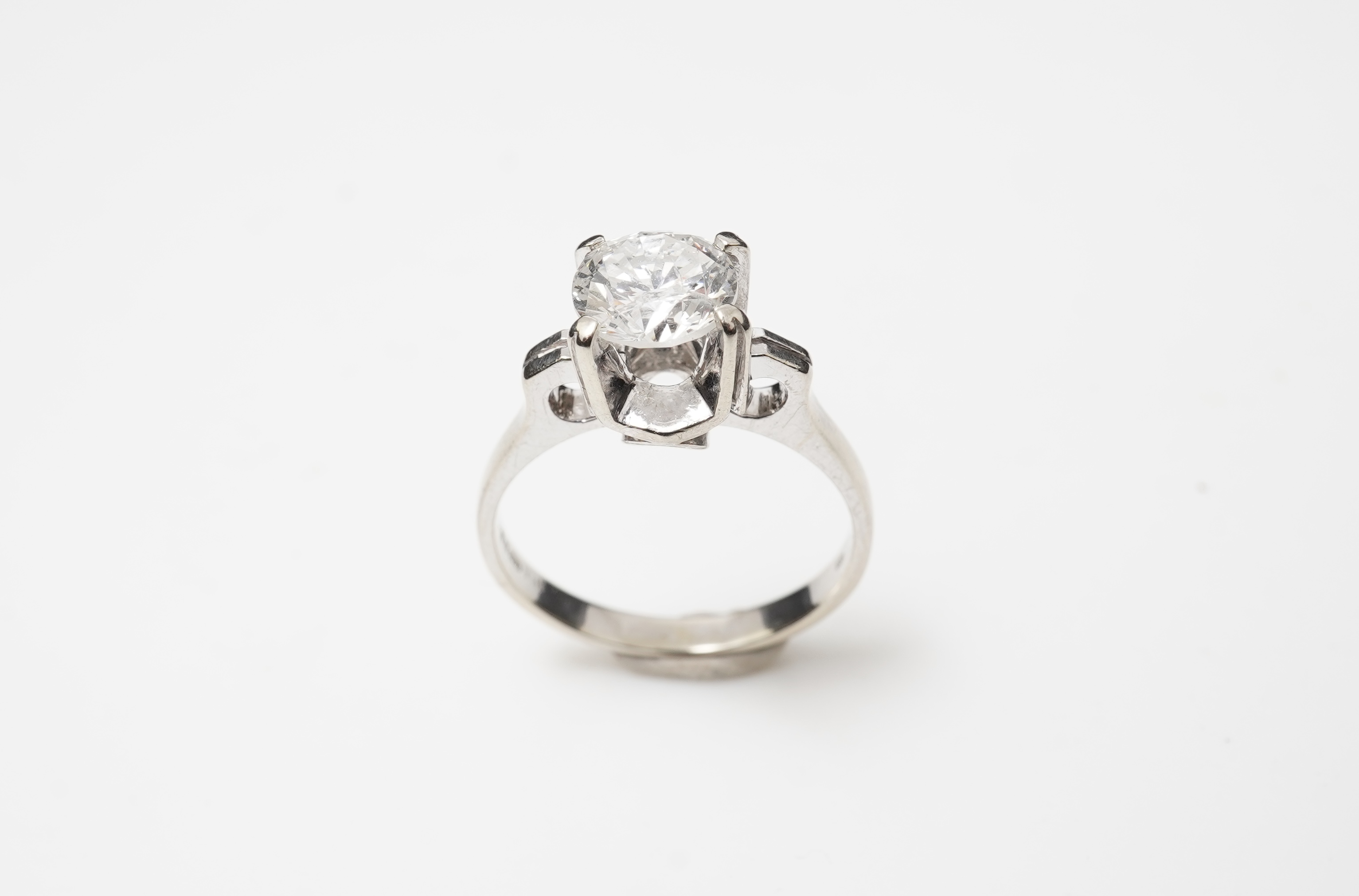 A diamond solitaire ring
